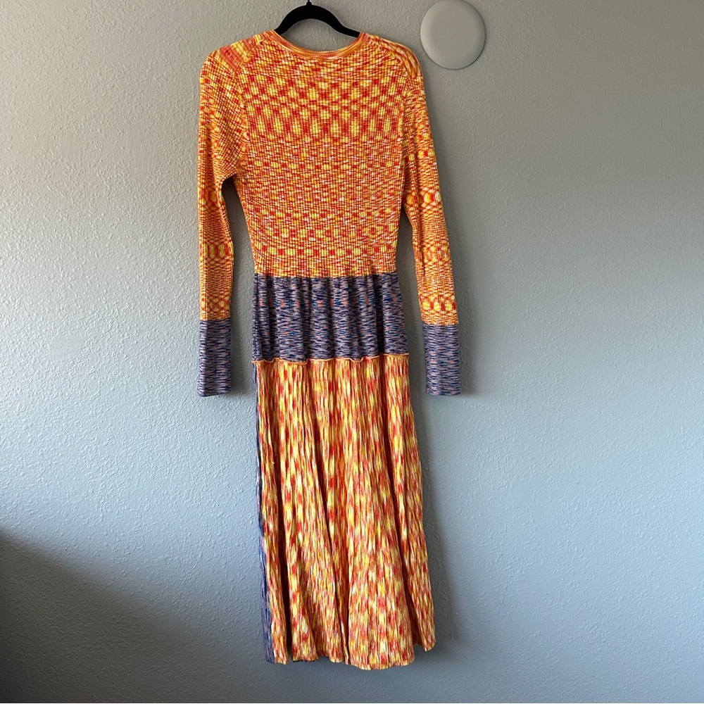 Colorful Knit Long Sleeve Dress - Picture 2 of 3